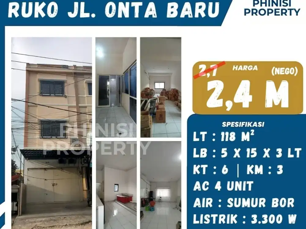 DIJUAL Ruko di Jalan Onta Baru
