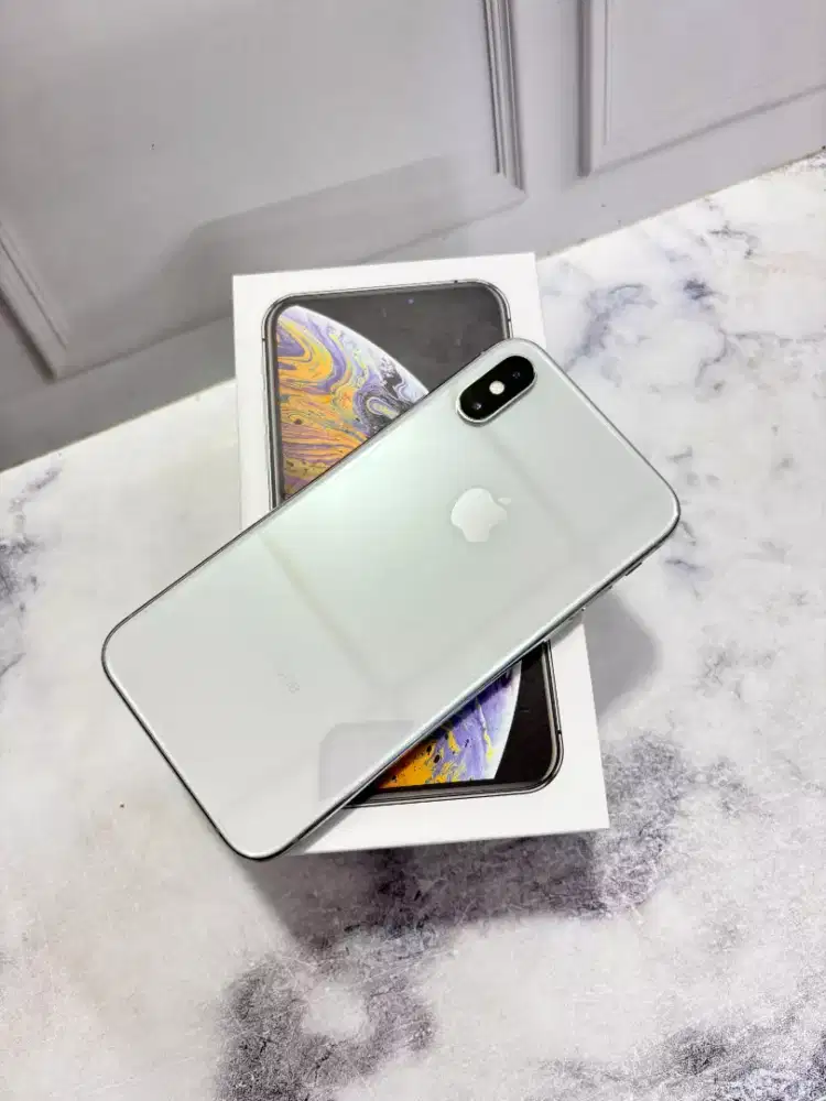 iphone XS 256GB silver lengkap