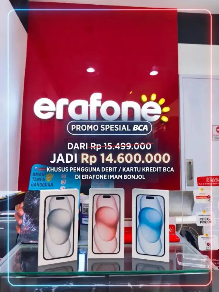 Special promo bank BCA Iphone 15 128Gb erafone imam bonjol