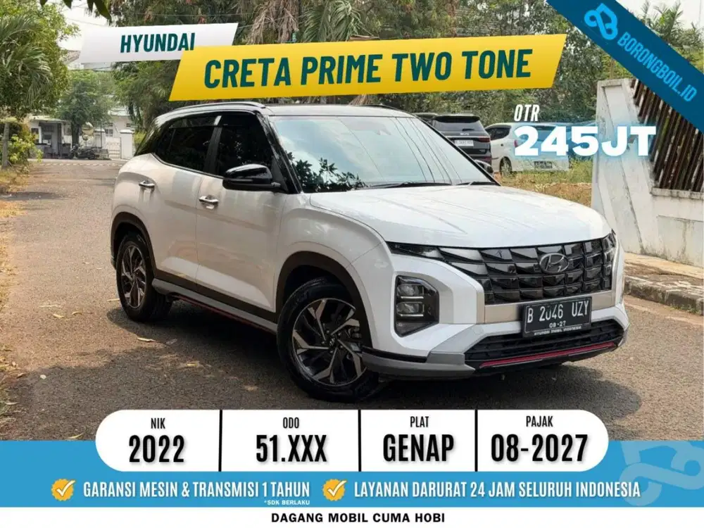 SIAP PAKAI! HYUNDAI CRETA PRIME AT 2022 PUTIH TWO TONE B 2046 UZY