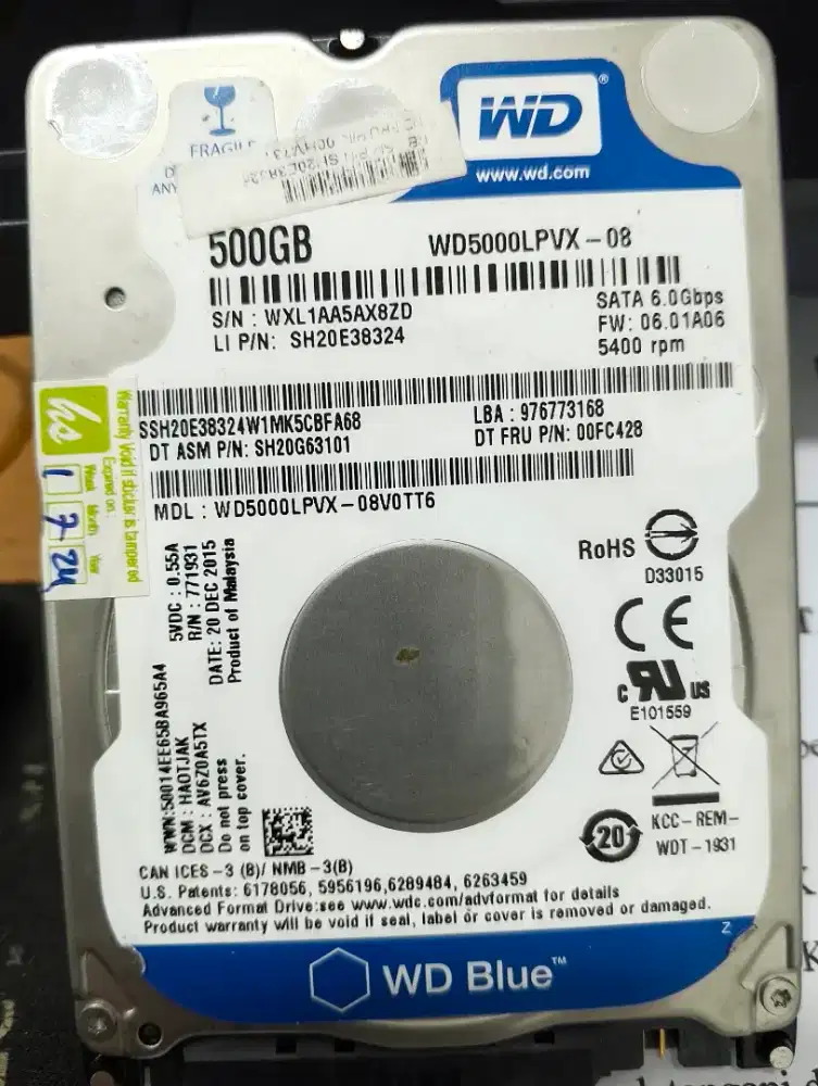 Harddisk HDD 500gb laptop
