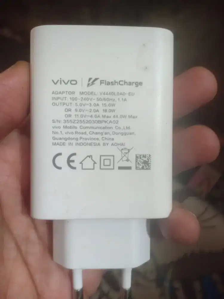 Kepala charger vivo ori 44 watt