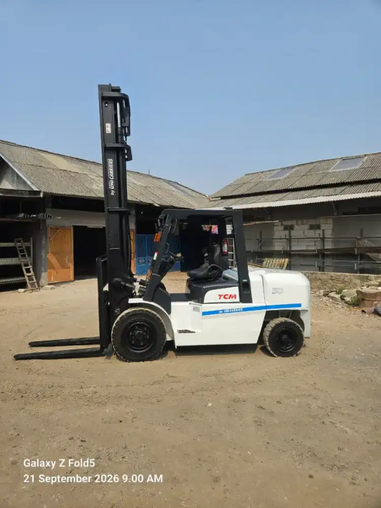 Forklift TCM 5 Ton,Matic,Tiang 6 Meter,Mesin S6S,Ban Single,Tahun 2018