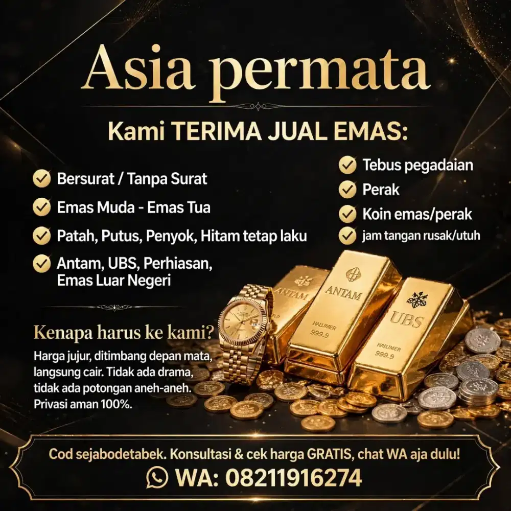 Menerima jua emas perak dan berlian segala kondisi bisa cod