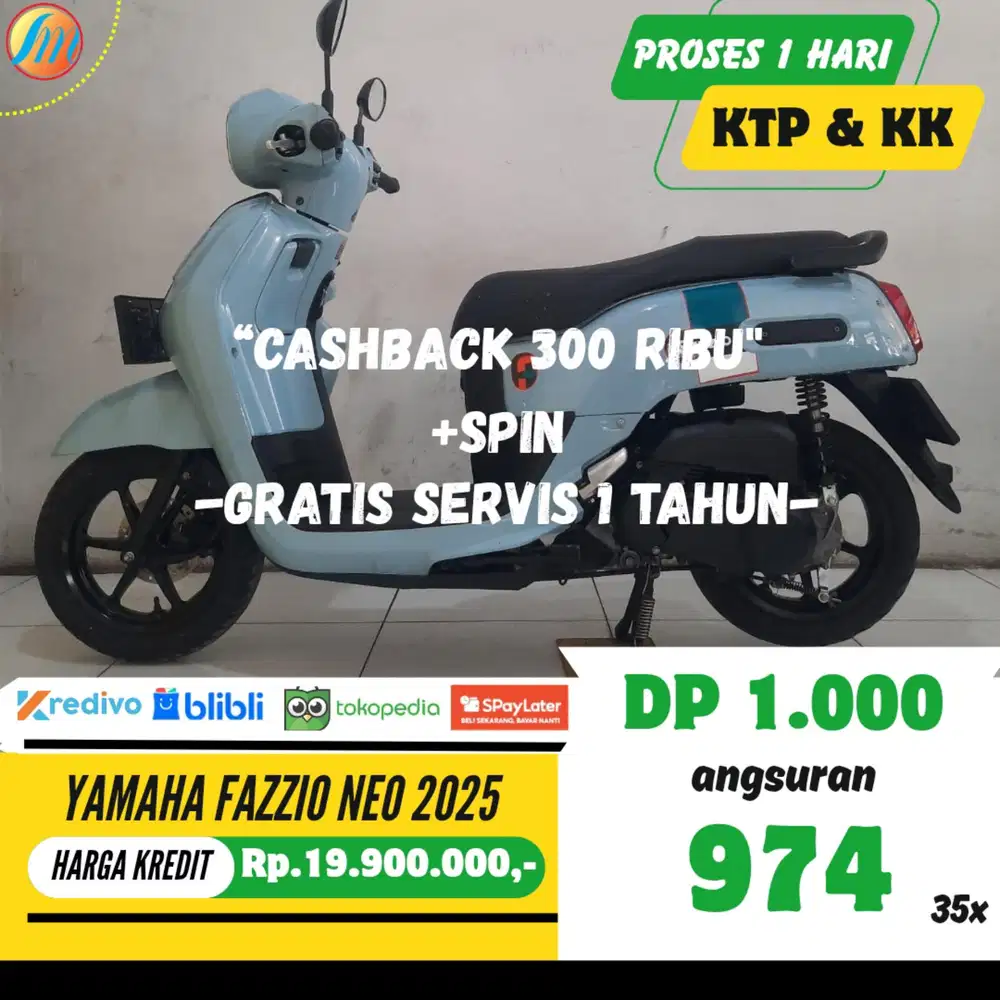 YAMAHA FAZZIO NEO 2025 KREDIT DP 1JUTA ANGSURAN SANGAT RINGAN KTP KK