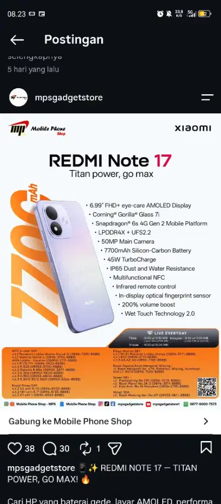 Redmi Note 17  (Kami Kawal Kredit Sampai ACC)