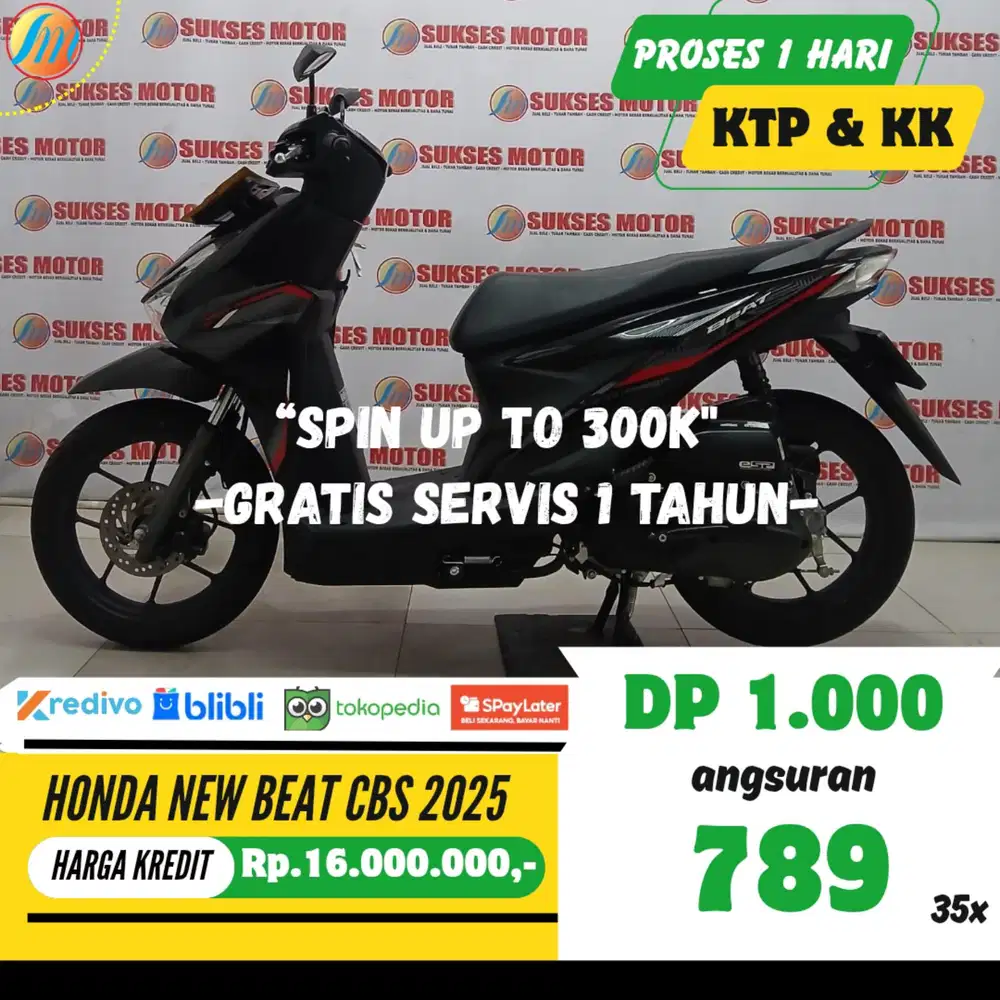 DP 1JUTA HONDA NEW BEAT CBS 2025 ANGSURAN SANGAT RINGAN BERGARANSI