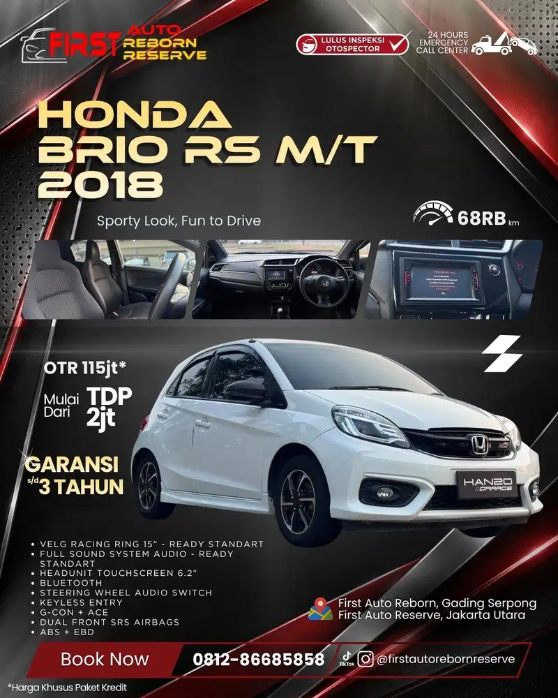 (Tdp2jtan) Honda Brio RS M/T 2018