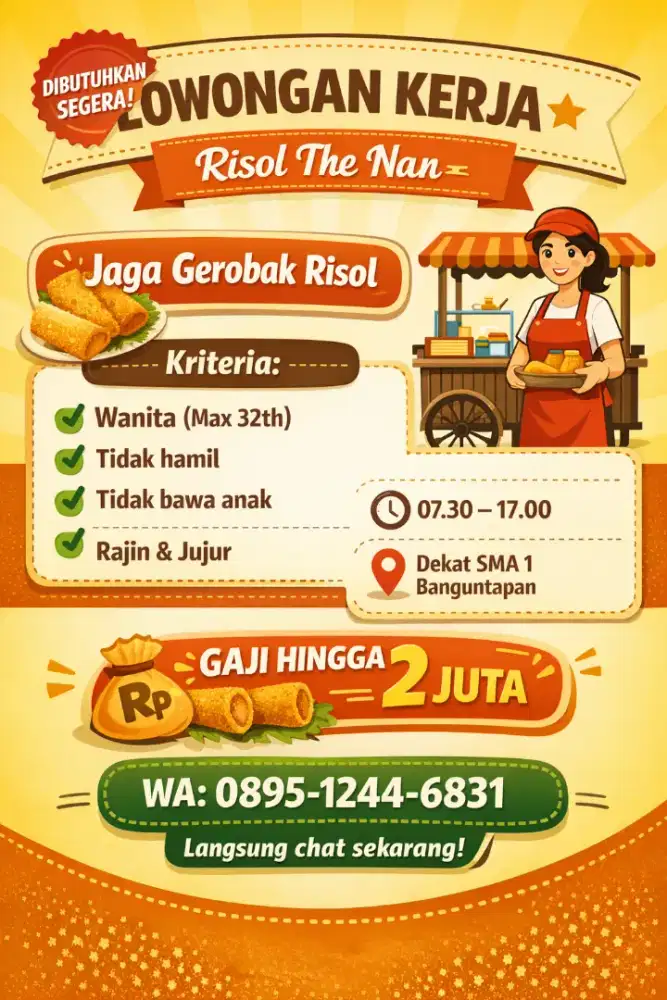 Lowongan jaga gerobak risol