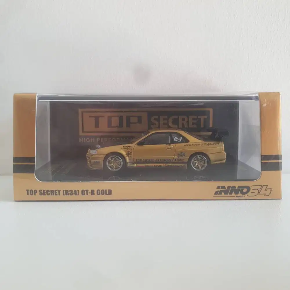 Inno64 Top Secret R34 GT-R 1/64 (Gold, Emas, TS, Fusion, Black Hood)