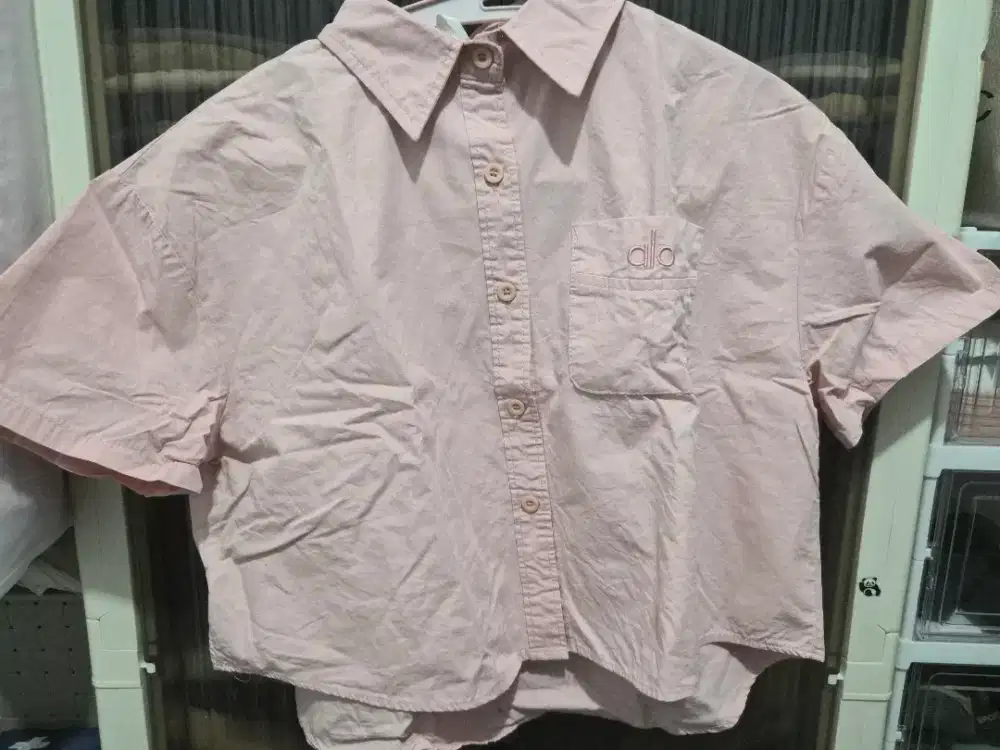 Baju Crop Top ALO warna pink