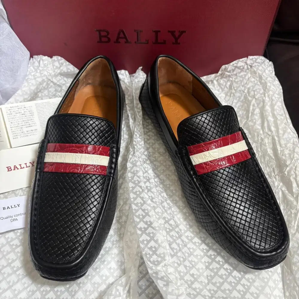 bally sepatu loafers driving shoes 100% authentic original