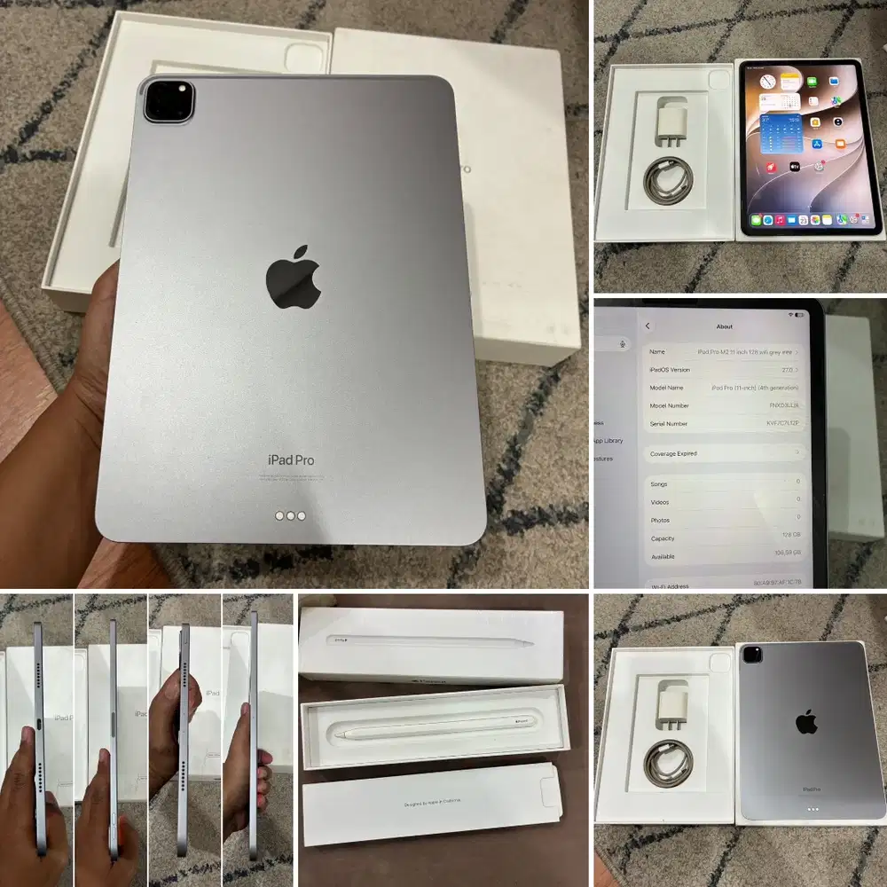 paketan apple pencil gen 2 + ipad pro M2 128gb wifi 11 inch