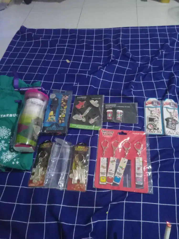Aneka barang tumbler gantungan kunci pin dan strapiwatch disneyland HK