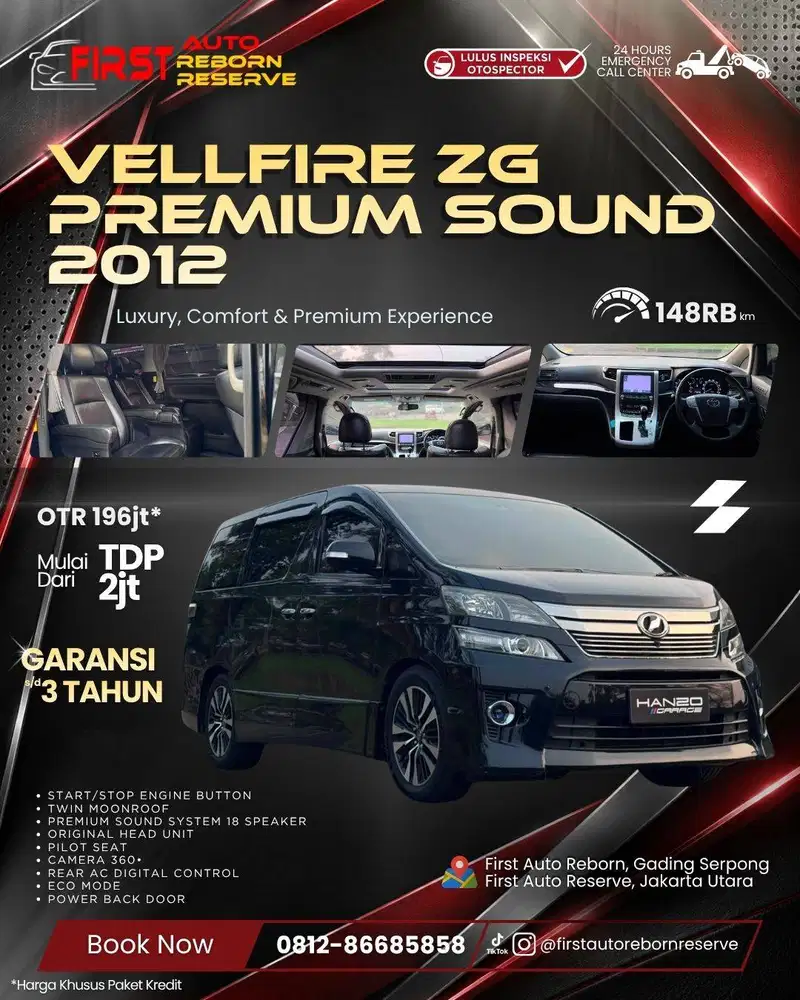 (Tdp2jtan) Toyota Vellfire ZG Premium Sound 2012