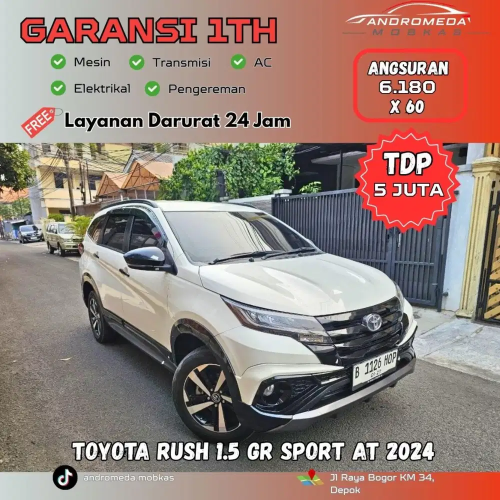 TDP TERMURAH 5 JT TOYOTA RUSH 1.5 GR SPORT AT 2024 KONDISI ISTIMEWA