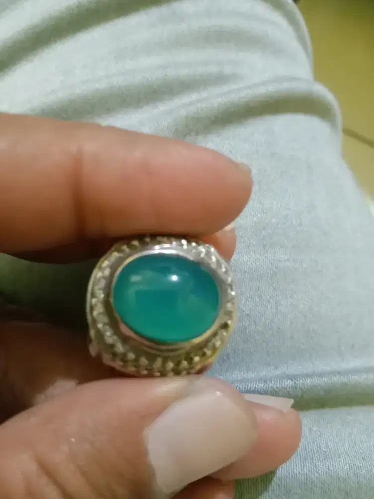 Jual batu bacan size kantor ring perak