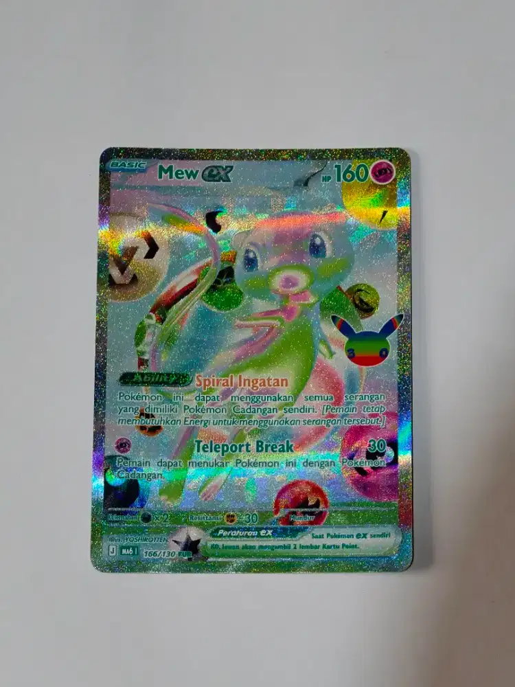 Mew EX FUR 30TH Anniversary Kartu Pokemon Game Koleksi