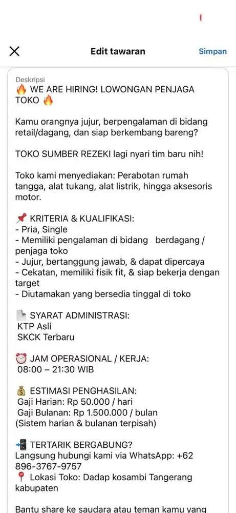 Kerjaan ni, ayo cari duit bareng