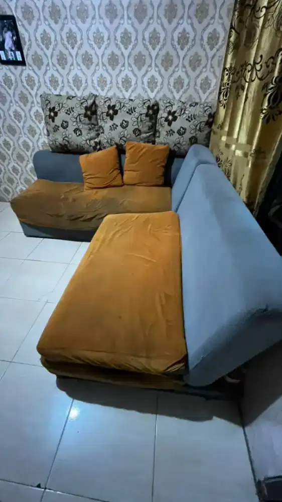 Jual sofabad tipe L bekas kondisi apaadanya