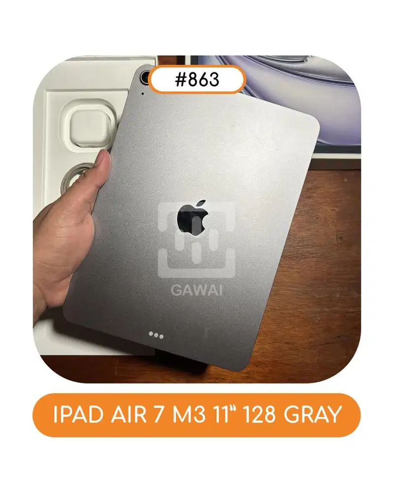 #863 Ipad Air 7 M3 Gray 128 Garansi 21 January 2027 BH 95%