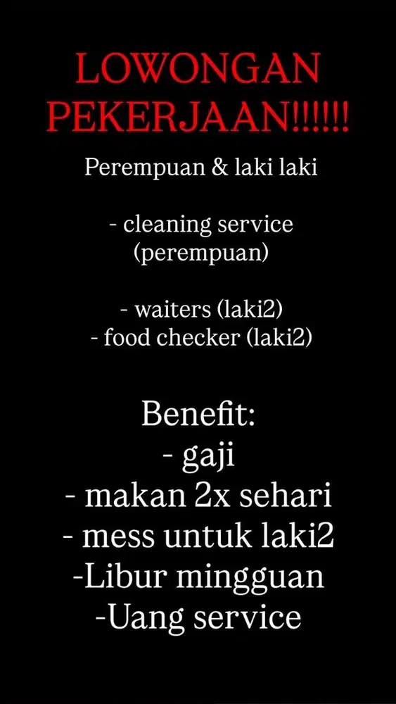 LOWONGAN PEKERJAAN