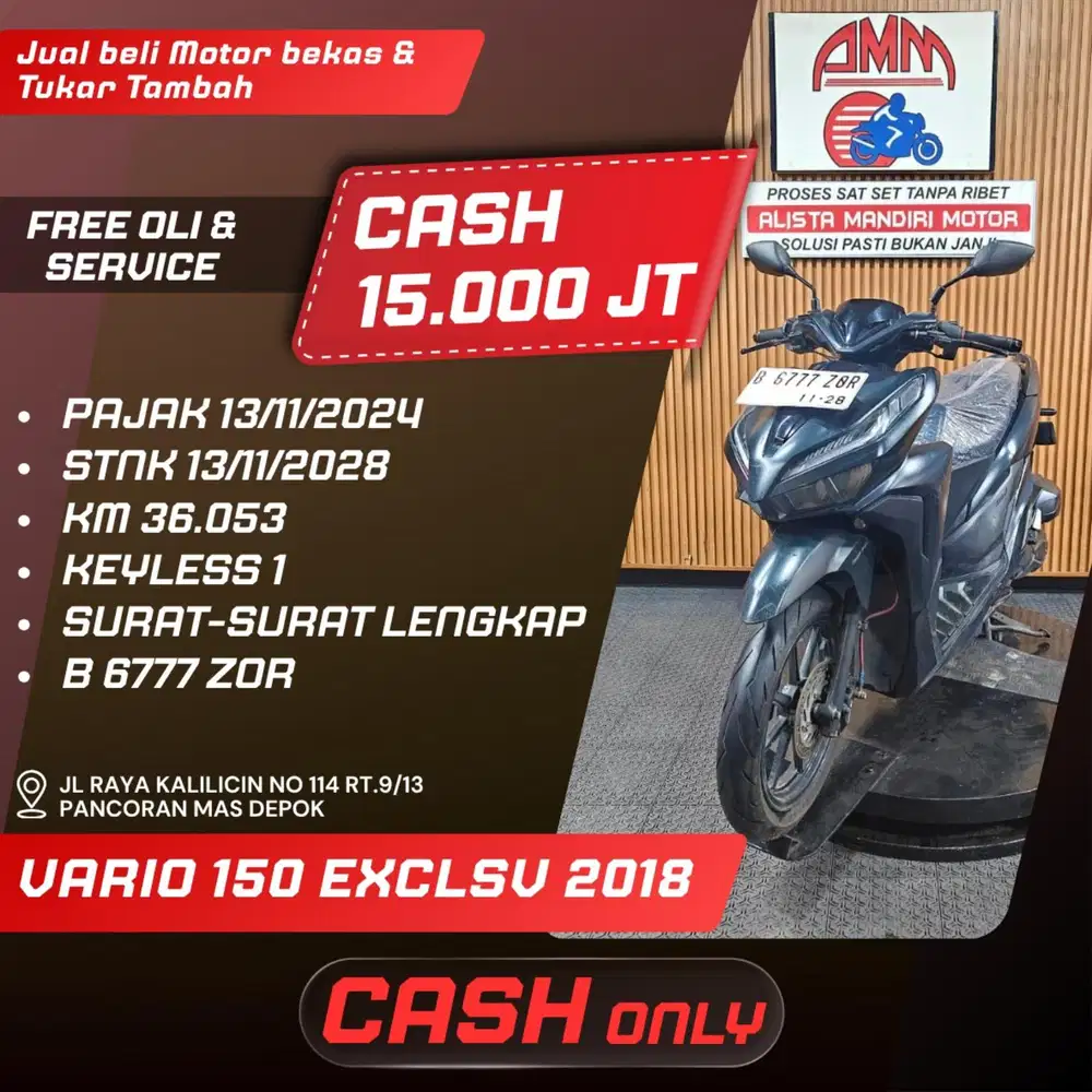 VARIO 150 EXKSV 2018, CASH ONLY, SHOPEE, KREDIVO