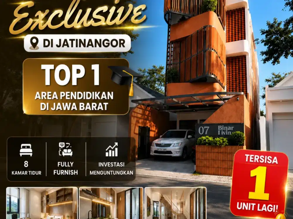 Jual kost Unit Baru jatinangor 8 kamar harga terjangkau lokasi 4 menit ke kampus top nasional