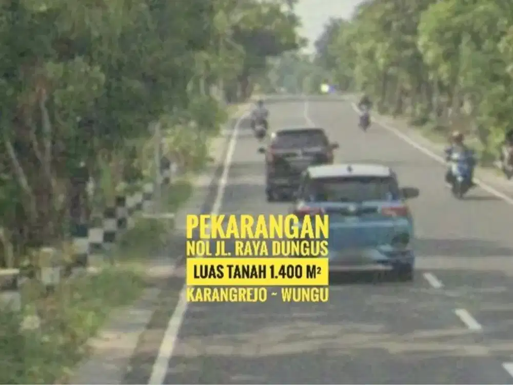 DIJUAL Tanah Pekarangan bonus pohon Jati, Jalan Raya Karangrejo Kab MADIUN, Baguss