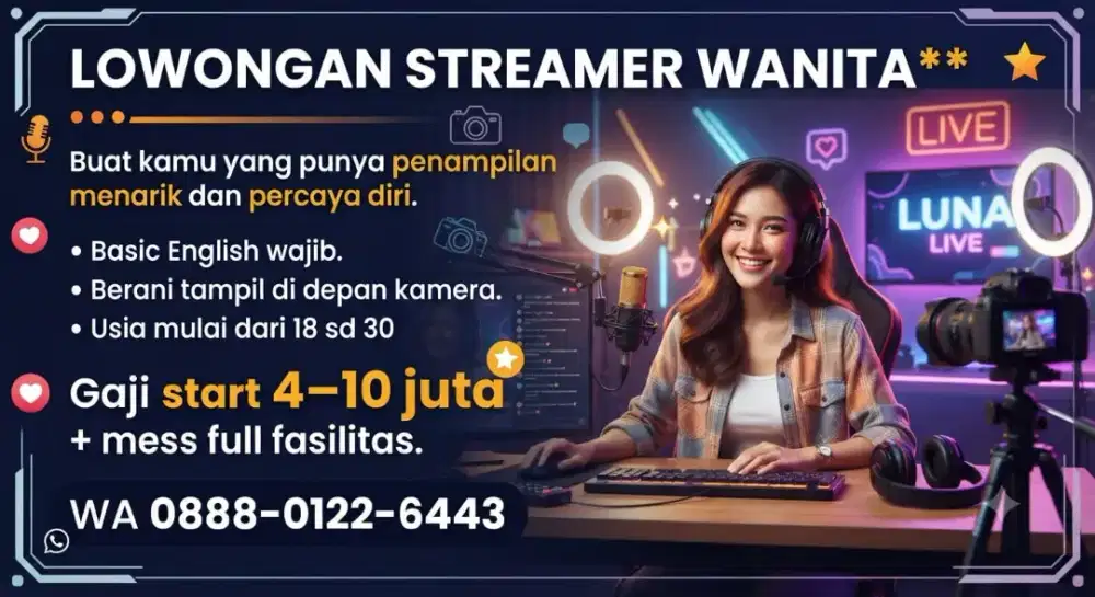 Info Loker Host Live Khusus Wanita