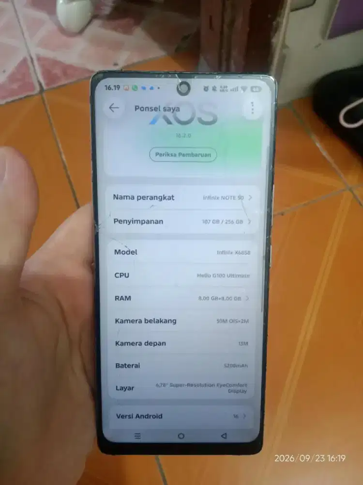 INFINIK NOTE 50 8+8/256 MINUS LENGKAP