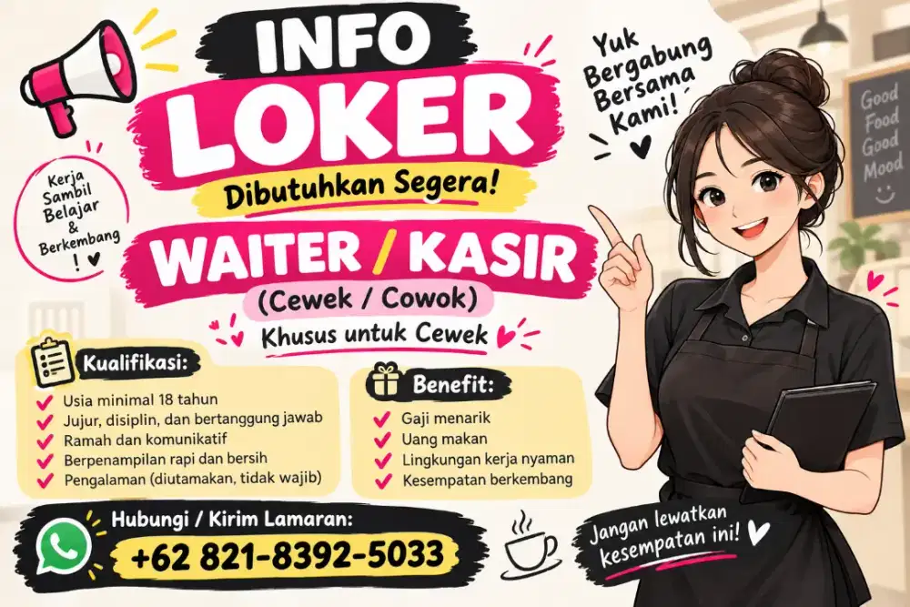 Loker kasir cewek/cowok