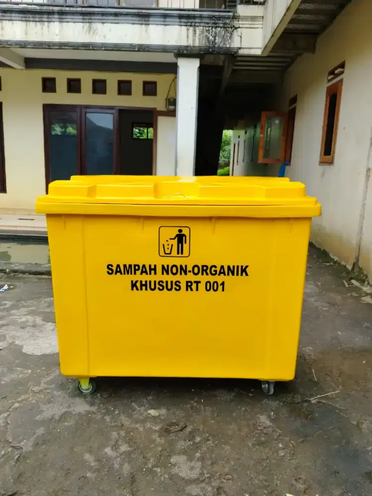 Tong Sampah Fiberglass 660 Liter Jumbo Roda 4 TPS RT RW Free Custom