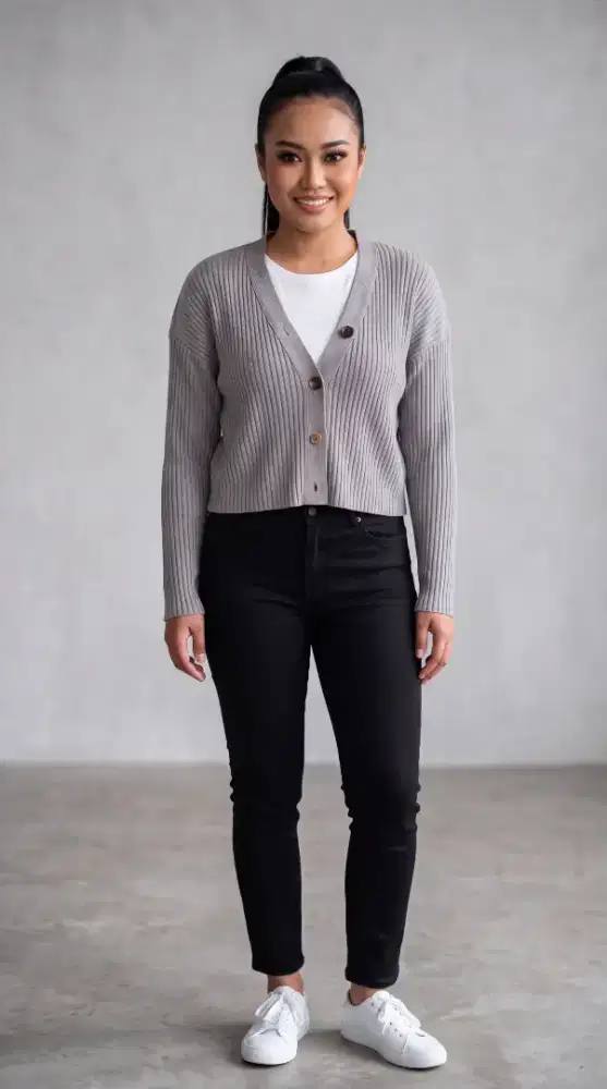Cardigan rajut rib knit preloved