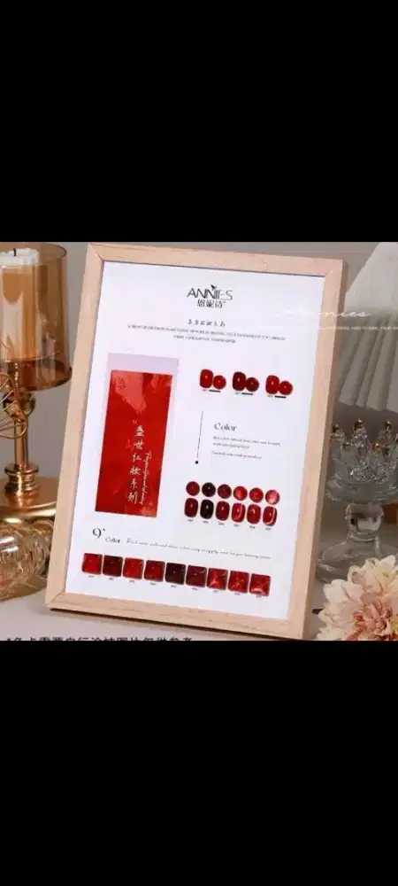 ANNIES Red Series Gel Polish Set 9 Warna (12ml) + Bingkai Display
