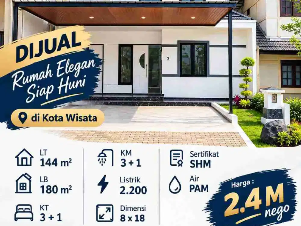Rumah elegan di Kota Wisata, Cibubur