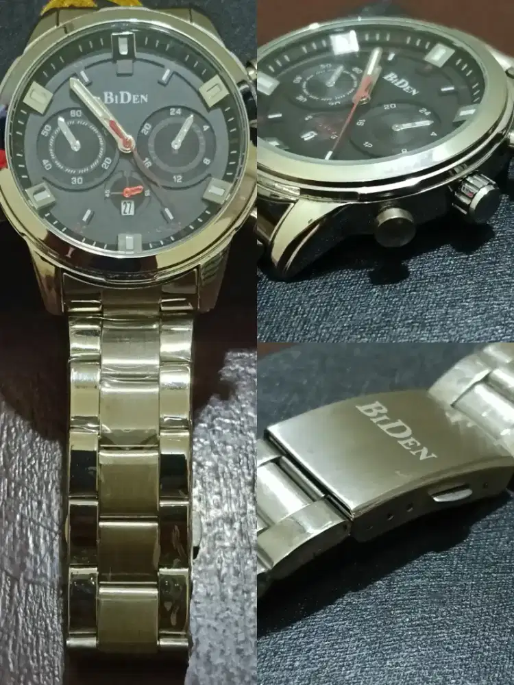 Jam Tangan Pria BIDEN No. 508 Chronograph Rantai Stainless Steel