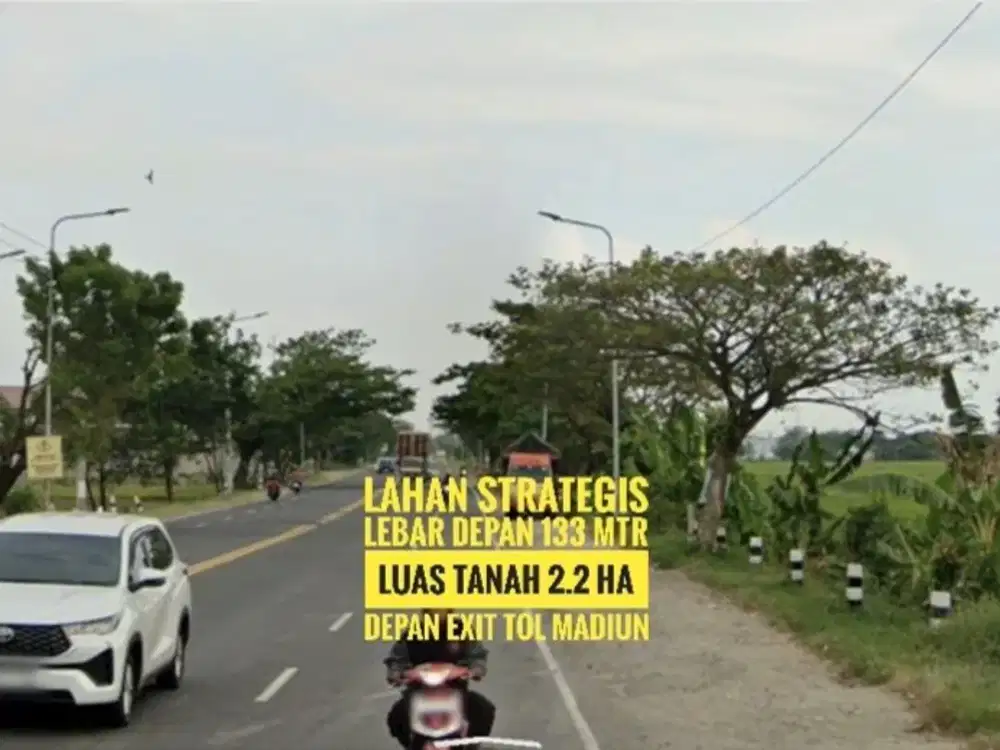 DIJUAL Tanah LD 133 mtr, Depan Gerbang TOL Dumpil MADIUN Sipp