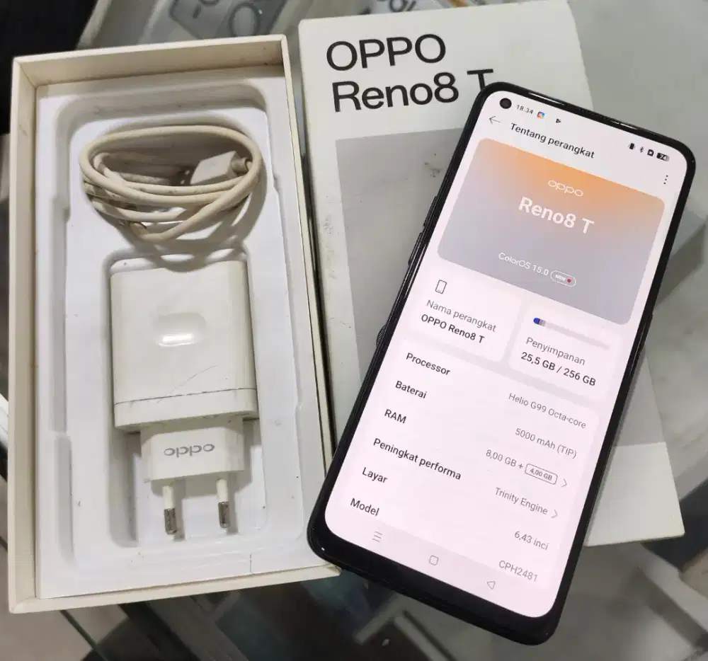Oppo Reno 8T 4G, 8/256Gb fullset, bisa TT