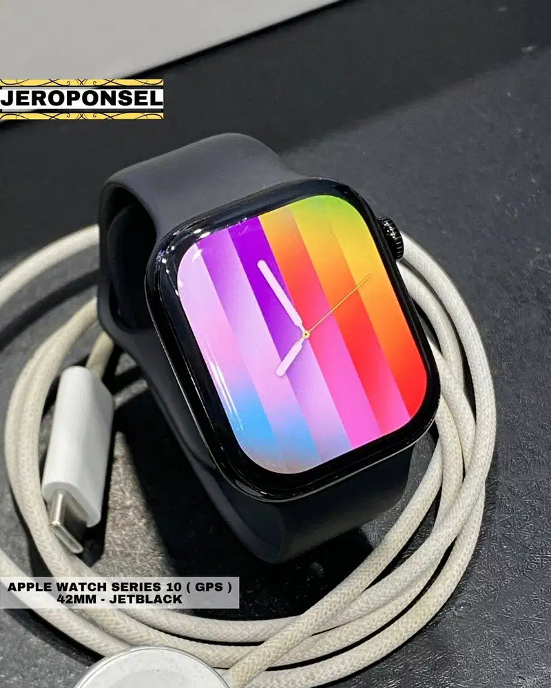 APPLE WATCH SERIES 10 42MM JET BLACK EX IBOX BH 95% ORIGINAL GARANSI
