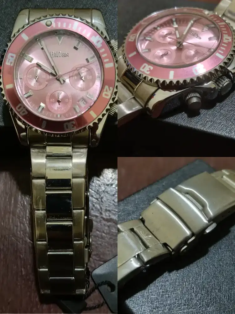 BIDEN Chronograph Stainless Steel Original - Pink Dial Edition