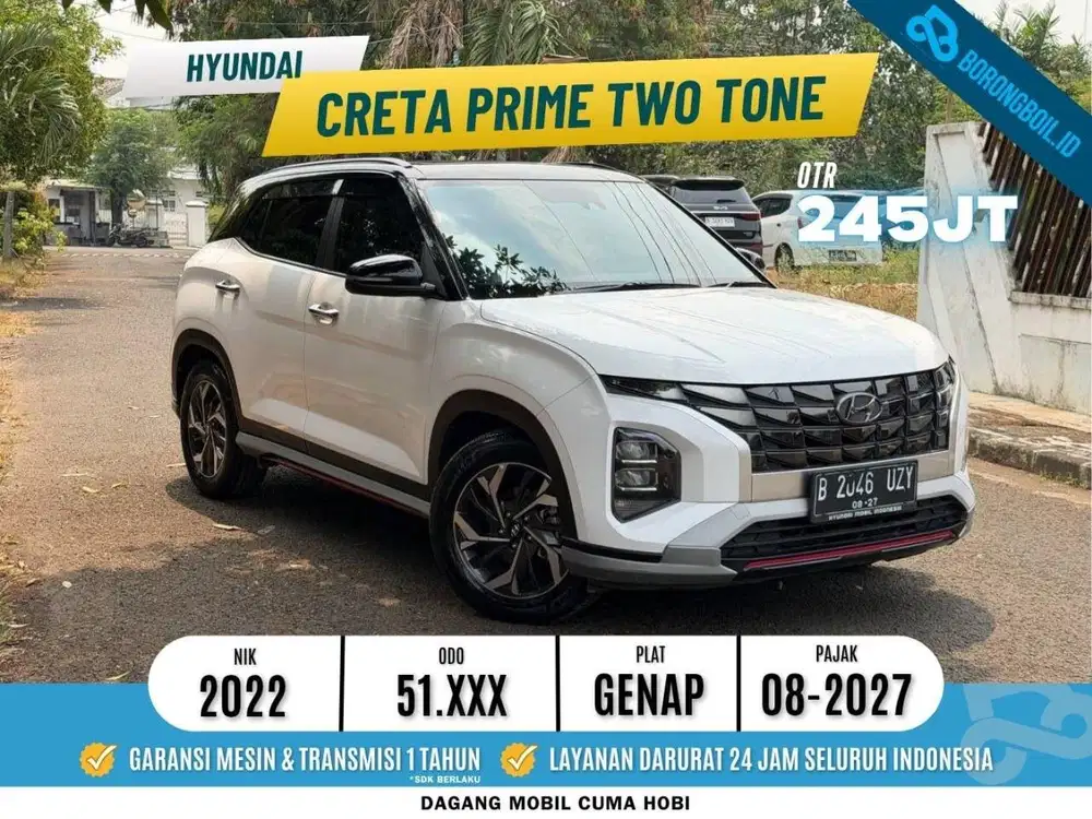 [PAJAK PANJANG] Hyundai Creta Prime AT 2022 Putih Two Tone| Almaz |CX5