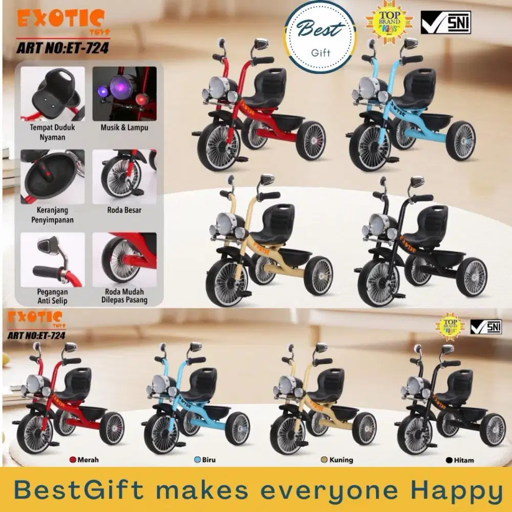 Exotic Tricycle ET-724 Sepeda anak multifungsi