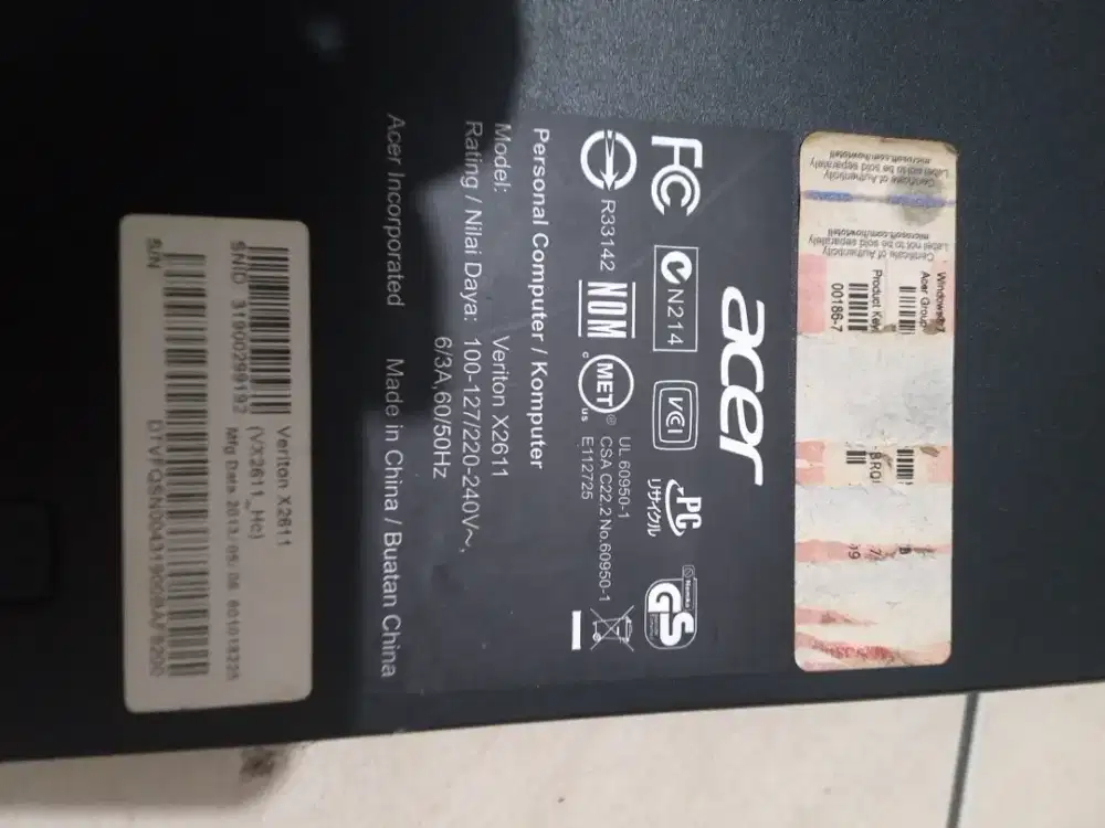 PC Acer Veriton X2611 Core i3 — Layar Perlu Perhatian, Mesin Aman!