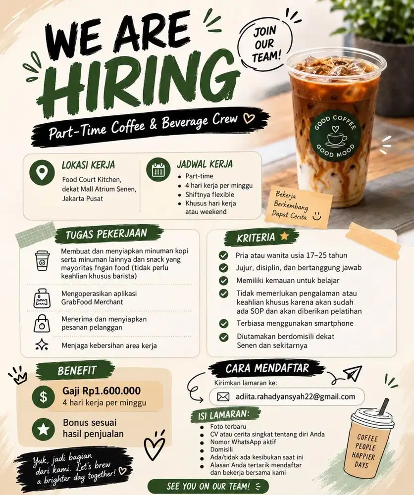 Lowongan Kerja Parttime Jualan Kopi