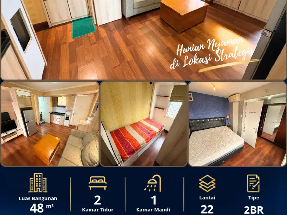 Sewa 2BR luas 48m ex 3BR apartemen Bassura City atas mall