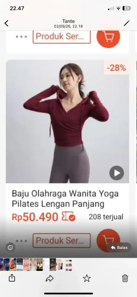 Baju senam/gym wanita