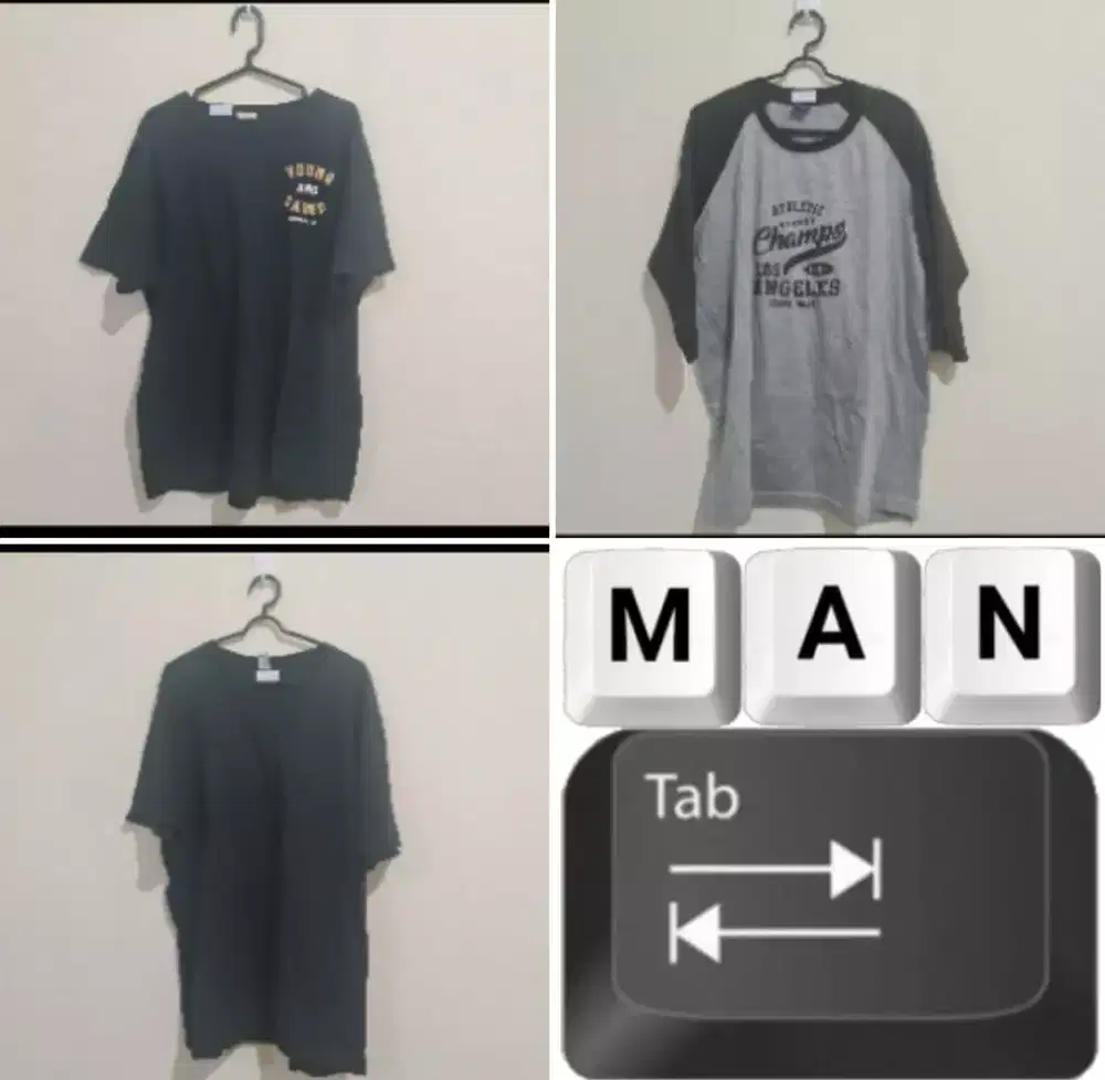 Jual borongan 3 kaos pria size M no eiger