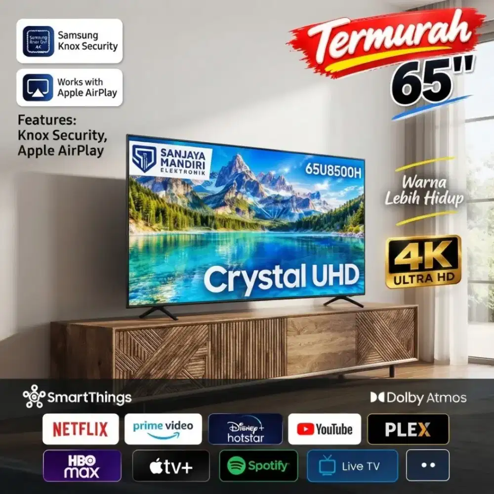 SAMSUNG Crystal 4K UHD New 2026  65 Smart TV TizenOs Flimaker 65U8500