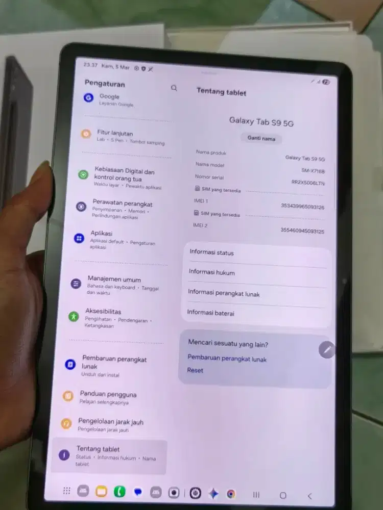 samsung tab S9 5G 8/128 Fulset